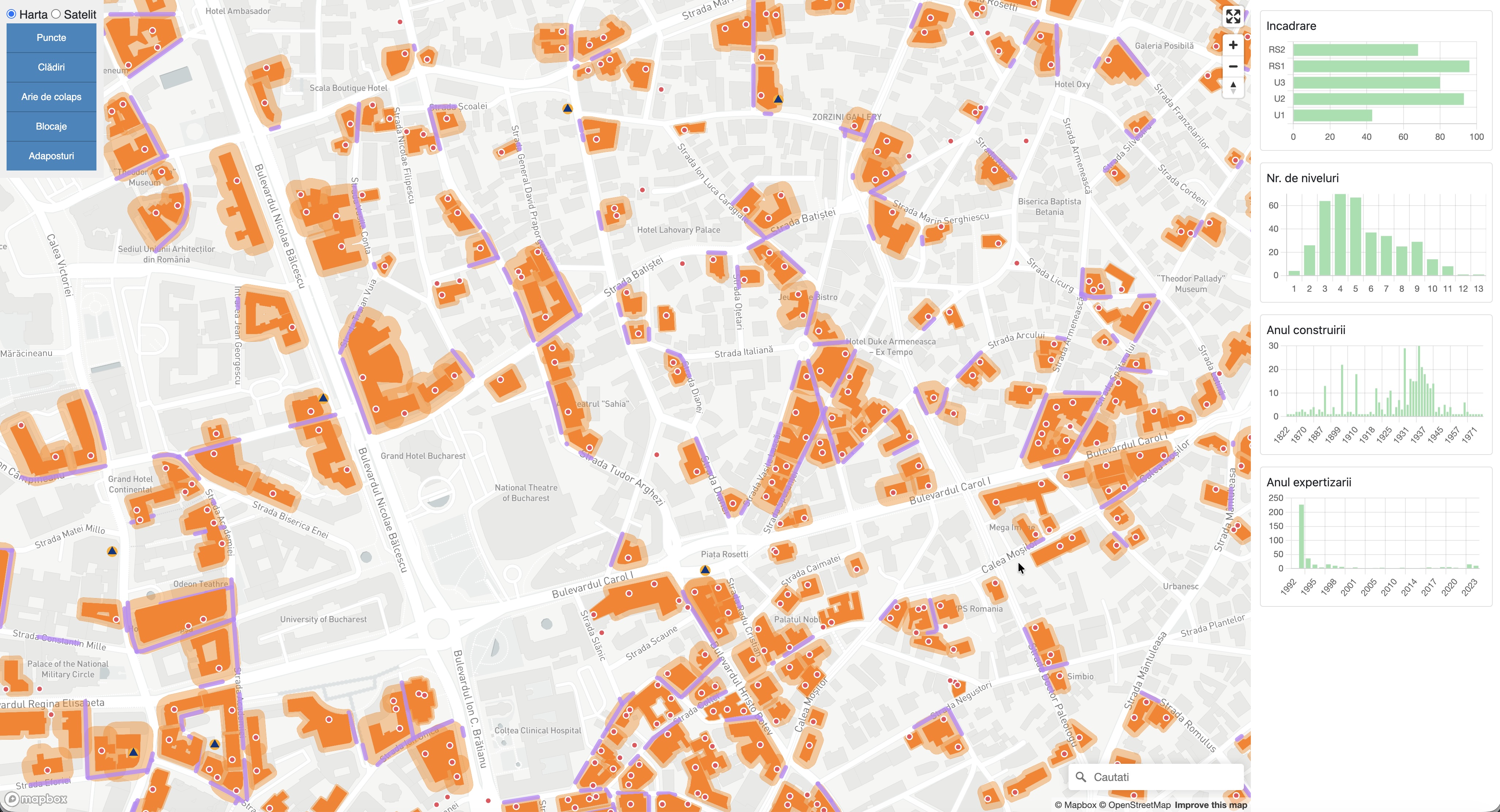 Captură de ecran: platforma cartografică dupăcutremur.ro