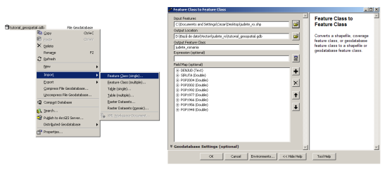 Importul unui fișier shapefile într-un Geodatabase