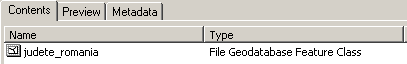 Fișierul shapefile inclus în Geodatabase